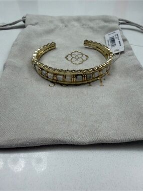 Kendra Scott Ember Gold and White Howlite Cuff Bracelet - Women Jewelry